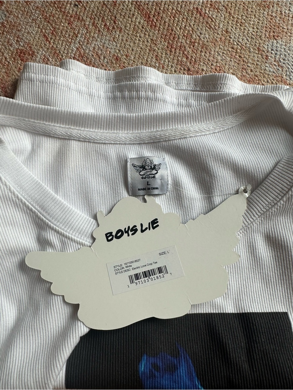 NWT boys lie electric love crop tee size large - Picture 2 of 9